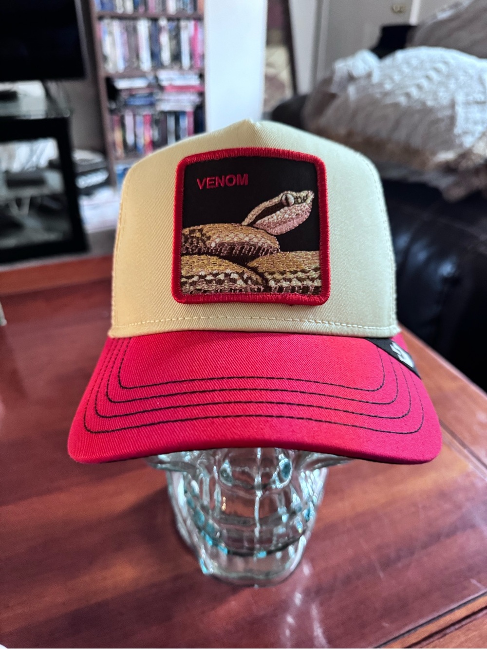 Goorin brothers Red and Cream VENOM Trucker hat. NWT Limited